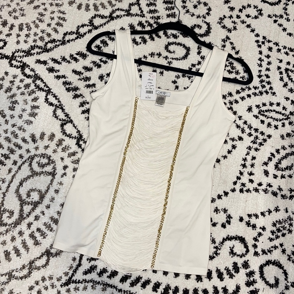 CACHÉ Fashion Tank Tops White & Green